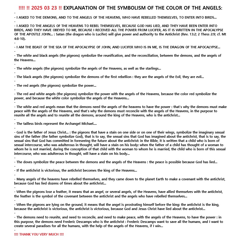‼️ 2025 03 24 ‼️ ✌👑 ‼️ VERY IMPORTANT: EXPLANATION OF THE SYMBOLISM OF THE COLOR OF THE&nbsp;ANGELS: