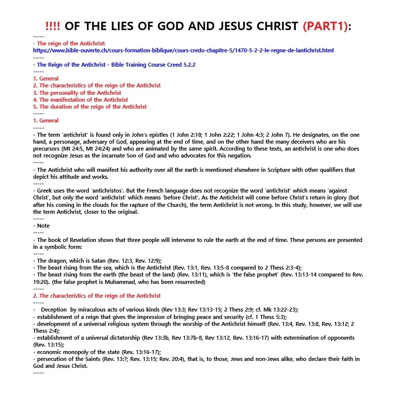 ‼️‼️ ‼️ 2025 06 13 ‼️ ✌👑 ‼️ VERY IMPORTANT: ‼️‼️ ‼️ 2024 01 28 ‼️ UPDATED ‼️ VERY IMPORTANT, PLEASE READ EVERYTHING: WHO IS THE ANTICHRIST AND THE FALSE PROPHET: WHAT HAS GOD SAID ABOUT THE ANTICHRIST AND THE FALSE PROPHET OF THE SCRIPTURES OF THE BIBLE (TO BE READ IN THE&nbsp;BIBLE)?