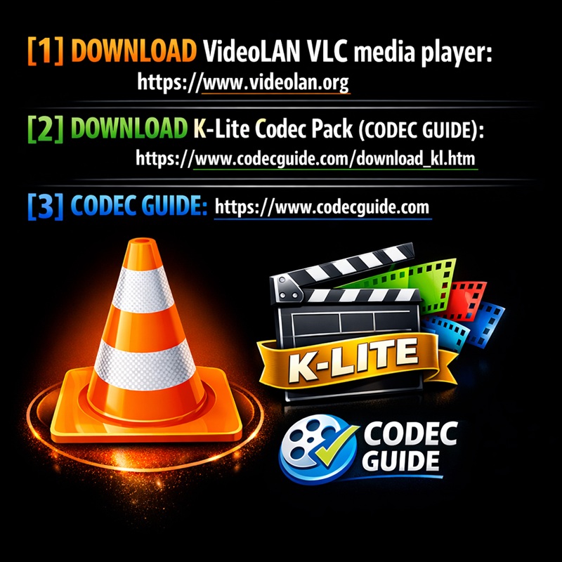 ‼️ 2026 03 06 ‼️ ✌👑 ‼️ VERY IMPORTANT: A VERY GOOD FREE MEDIA PLAYER AND FREE CODEC PACK: &laquo;&nbsp;VIDEOLAN VLC Media Player&nbsp;&raquo; WITH &laquo;&nbsp;K-Lite Codec Pack&nbsp;&raquo;: For watching videos and listening to music, I recommend installing &laquo;&nbsp;VIDEOLAN VLC Media Player&nbsp;&raquo;, and you can install a free codec pack from the CODEC GUIDE website, and you should install &laquo;&nbsp;K-Lite Codec Pack&nbsp;&raquo; from the CODEC GUIDE website: Thank&nbsp;You: