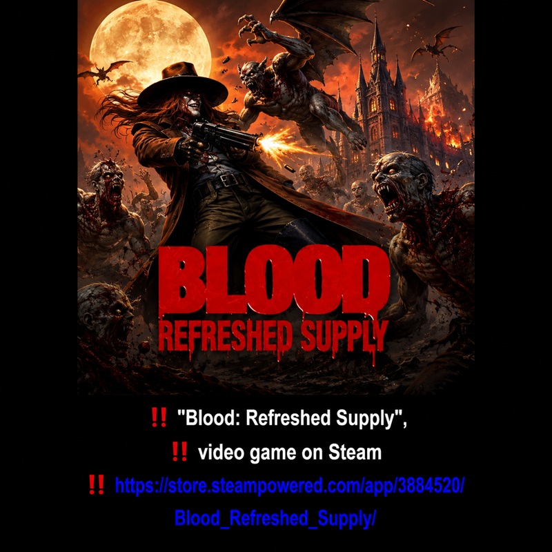 2026 06 07: VERY IMPORTANT: “Blood: Refreshed Supply” video game on Steam: RELEASE 2025 12 04 : THE GAMES THAT SEEM INTERESTING ACCORDING TO ME : IN THE PURPOSE TO DISCOVER THE BEST VIDEO GAME&nbsp;DEVELOPERS: